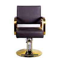 Fauteuil de Salon de Coiffure Haut de Gamme, Réglable en Hauteur, Pivotant, avec Accoudoirs, en Métal, Plusieurs Couleurs, Idéal pour Permanentes et Teintures (Modèle Tendance)