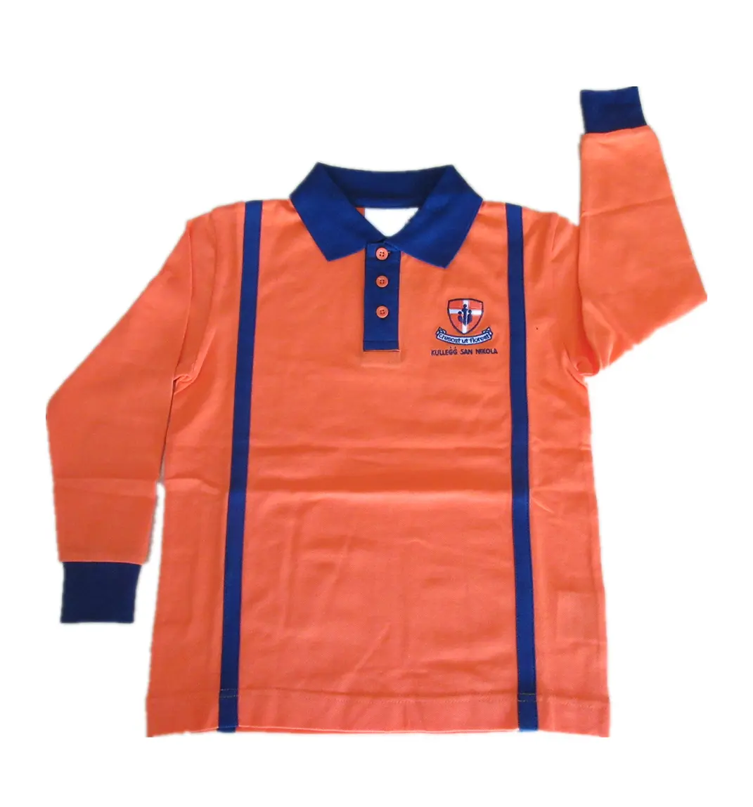 우수한 품질 도매 학교 유니폼 남녀 어린이 폴로 셔츠 100% 코튼 소년 Tshirt 사용자 정의 긴 소매 폴로