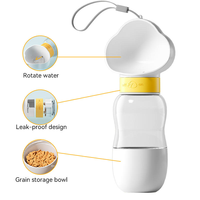 Bouteille d'eau et gamelle pour chien robustes et portables 2 en 1, gobelet d'alimentation pour animaux de compagnie, anti-fuite, verrouillage par torsion, 600 ml, poignée, randonnée, pique-nique, promenade