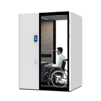 Cabine de bureau acoustique moderne et accessible Comine, insonorisée, pour personnes en fauteuil roulant, idéale pour les réunions privées dans les immeubles de bureaux