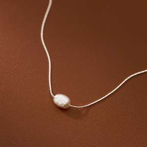 S925 <b>Silver</b> Double-Layer <b>Necklace</b> with Domestic <b>Pearl</b> Niche Design Crushed Shijia Strong Light <b>Pearls</b> Model Y02460 - Product Image 1