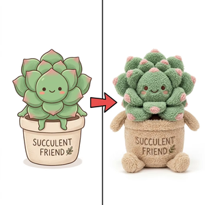 Peluche personnalisée en forme de plante succulente, confectionnée sur mesure selon votre design exclusif, en peluche sherpa douce avec feuillage en forme de rosette - Product Image 1