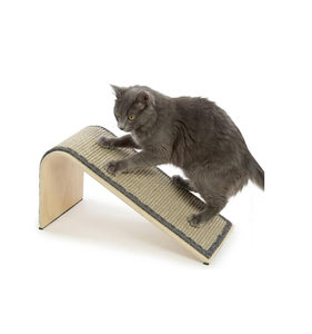 Sisal Angle <b>Ramp</b> <b>Cat</b> Scratcher, Natural Woven Sisal Surface & Stable Wooden Structure with Organic Catnip - Product Image 1