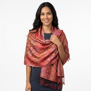Handmade Jacquard Woven 100% Silk Pashmina <b>Shawl</b> for Women Autumn Elegant Long Multi-Functional Skin-Friendly Scarf - Product Image 1