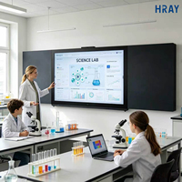 HRAY Wide View 86 Inch Smart Conference Board Ac100 240V Daya Siaga Rendah Speaker Stereo untuk Pelatihan Oem Odm Logo Kustom