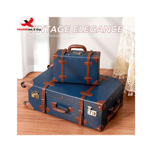 Wholesale PU Leather Vintage Style Travel Trolley Luggage <b>Suitcases</b> Set with Wheels and Tsa Lock Luggage With Handle Bags - Product Image 2