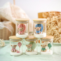 Bougie parfumée en verre en forme d'ours en peluche, senteur champêtre, pour centre de table d'anniversaire et décoration intérieure, vente en gros