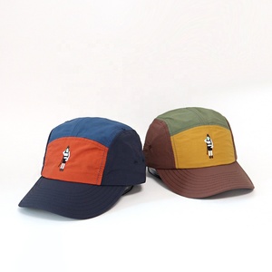 Gorras de Campamento de 5 Paneles con Logotipo Bordado Personalizado, Parches de Diferentes Colores, para Deportes al Aire Libre, de Nailon, Impermeables y de Secado Rápido - Product Image 2