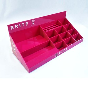 Modern Custom Eco-Friendly Red PMMA for Plexiglass Acrylic Display Rack <b>Shelf</b> Factory Designed for Cosmetic Bottle Recyclable - Product Image 3