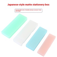 Vente en gros Trousse à crayons transparente givrée créative en plastique Boîte de rangement pour articles de papeterie multi-usages pour étudiants