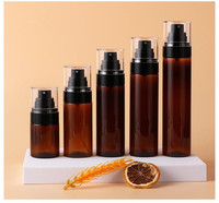 Bouteille pompe en plastique PET épais de 50 ml, 80 ml, 100 ml, 120 ml, blanche, ambrée, transparente, vide, pour cosmétiques, toner, lotion, avec bouchon pulvérisateur