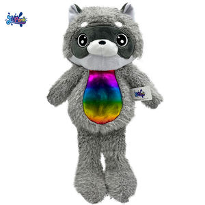 JOPARK Peluche <span class=keywords><strong>raton</strong></span> <span class=keywords><strong>laveur</strong></span> à oreilles arc-en-ciel scintillantes Peluche <span class=keywords><strong>de</strong></span> <span class=keywords><strong>famille</strong></span> Peluches animaux brillantes Peluche pour enfant Cadeau avec longue queue colorée - Product Image 1