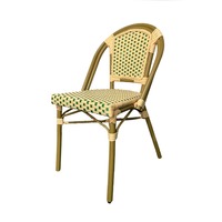 Chaise de salle à manger en rotin tressé multifonctionnelle de style rétro français-américain pour restaurant, balcon, cour, café, lait