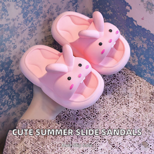 Sandalias de verano para mujer con punta cerrada, suela gruesa, diseño de dibujos animados, para uso casual en interiores y exteriores, calzado de playa, antideslizantes de EVA - Product Image 2