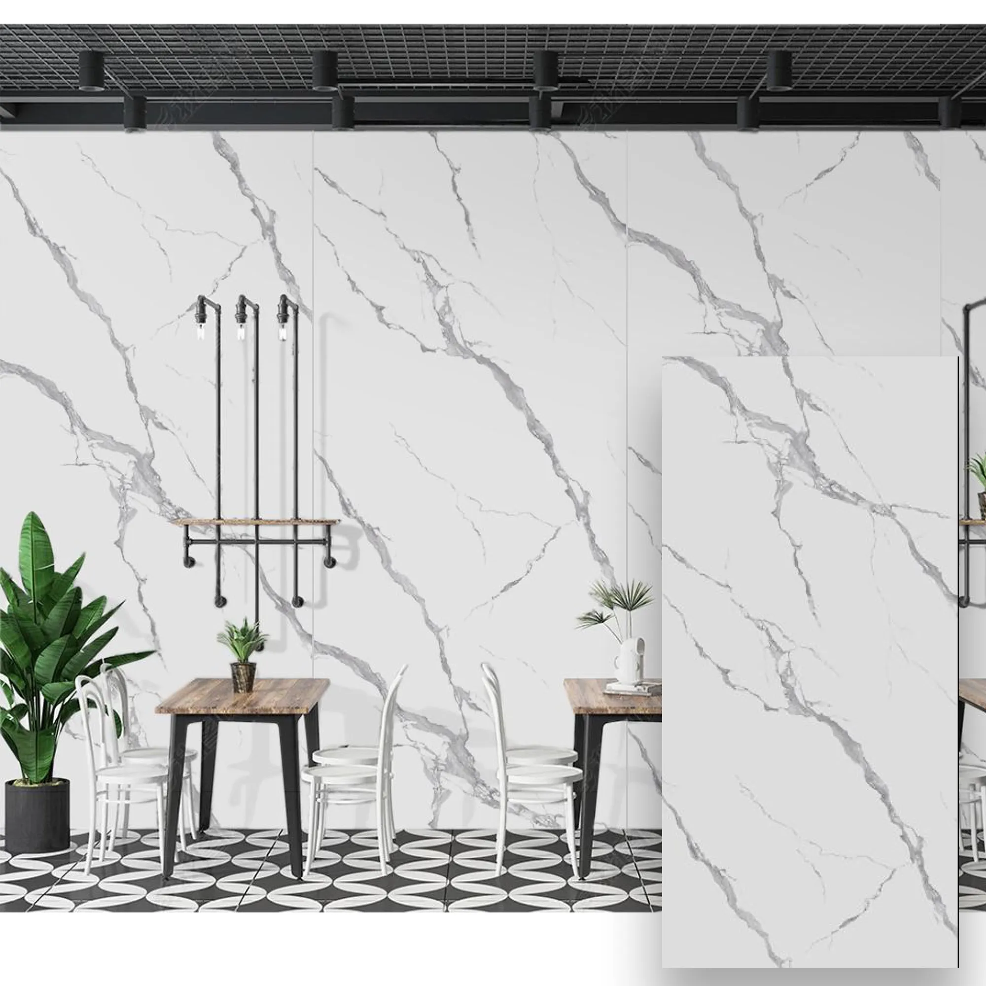 alternative acoustic white plain wooden panel wall marble pvc wpc covering design deco