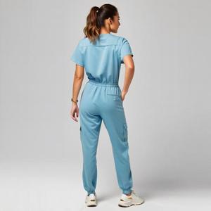 Uniforme <span class=keywords><strong>d</strong></span>'<span class=keywords><strong>infirmière</strong></span> à manches courtes pour femmes, combinaison de jogging avec logo personnalisé pour salon de beauté hospitalier - Product Image 6