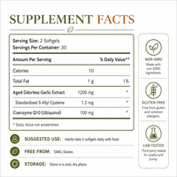 Gélules d'huile d'ail inodore vieillie avec CoQ10 Ubiquinol – Complément alimentaire pour le bien-être quotidien et la nutrition antioxydante