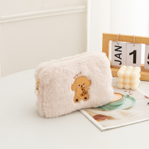Sac à cosmétiques en peluche, trousse à crayons pour étudiants coréens, grande capacité de rangement, sac de voyage pour femmes, pochette à <span class=keywords><strong>maquillage</strong></span>, <span class=keywords><strong>cadeau</strong></span> pour filles - Product Image 6