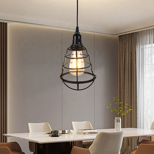 Modern basit çin demir kuş kafesi avize uzun ayarlanabilir yükseklik sıcak beyaz LED koridor Cafe Bar bireysel yaratıcı - Product Image 6