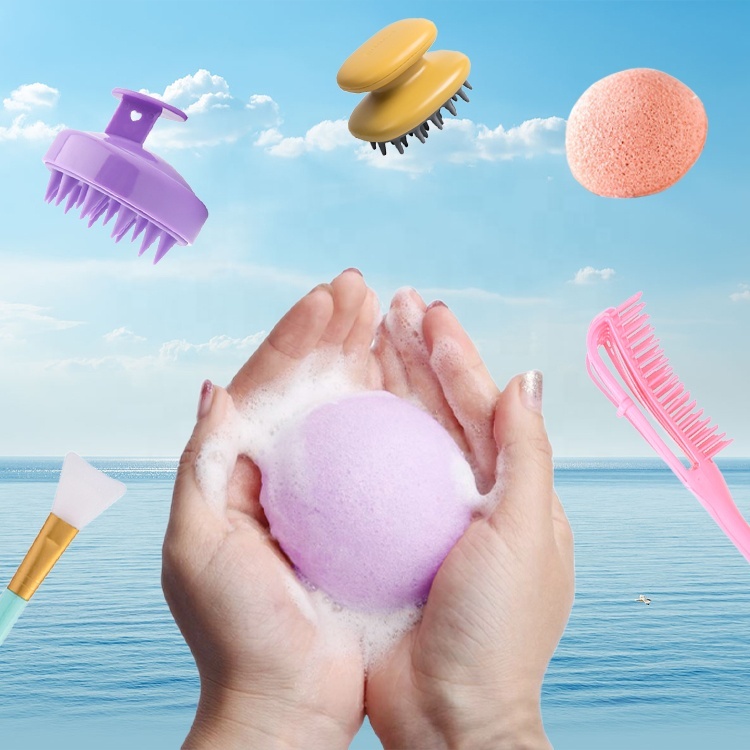 100% натуральная губка Konjac для душа, лица, отшелушивающее глубокое очищение пор, уход за кожей тела и инструменты, губка Konjac