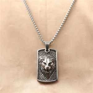 Collar con Colgante de León de Acero Inoxidable para Hombre, Diseño Geométrico de Animal, Joyería de Regalo 12087 - Product Image 1