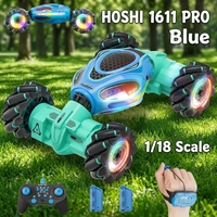 HOSHI 1611-PRO Bleu 2.4Ghz Voiture télécommandée 4x4 à l'échelle 1:18, véhicule de cascades, contrôle par montre, cadeau d'anniversaire pour enfants