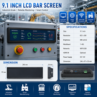 Pantalla Ultra Ancha de 9.1 Pulgadas para Señalización Digital en Pasillos de Tiendas de Abarrotes, Módulo de Pantalla LCD Estirada Tipo Barra