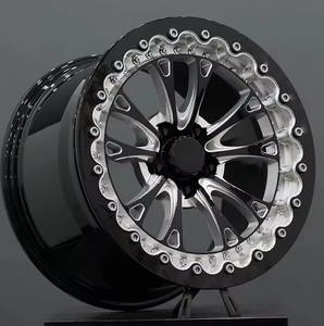Jantes Beadlock forgées sur mesure, neuves, 2 pièces, <span class=keywords><strong>noir</strong></span> brillant, 5x120 5x114.3 17x10 15x10 15x8, jantes de dragster 15 pouces pour Corvette SUV - Product Image 1