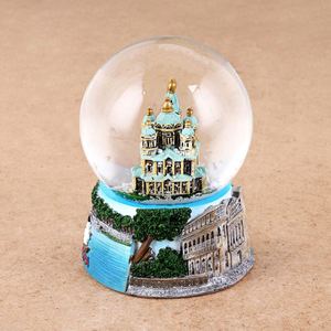 Boule de cristal décorative transparente personnalisée en sélénite 3D gravée sept couleurs, cadeau de Noël en résine époxy, souvenirs, fabricants de boules de neige - Product Image 4