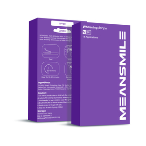 Bandes blanchissantes pour les <span class=keywords><strong>dents</strong></span> Meansmile, bio, véganes, violettes, <span class=keywords><strong>blanches</strong></span>, résistantes, de qualité supérieure, 14 paires, marque privée - Product Image 2