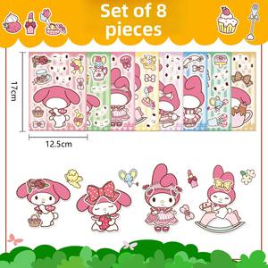 8 autocollants de puzzle mignons en PVC/vinyle, style mélodie, interactifs parent-enfant, éducatifs, adhésifs, imperméables, pour faire des visages - Product Image 3