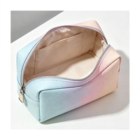 Pochette de maquillage imperméable en cuir PU grain litchi avec logo personnalisé, vente en gros, pour femmes, pour usage quotidien et de voyage