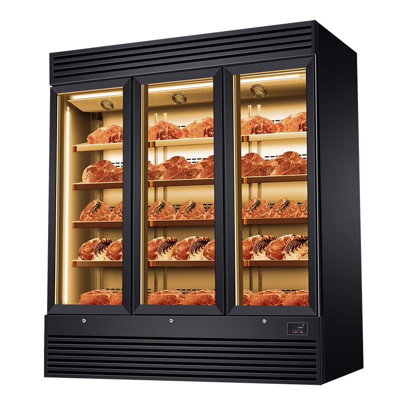 Western Restaurant Display Cabinet for Barbecue Ham Beef Ripe Dry Wet Steak Constant Temperature Freezing Glass Air Cooling Mode