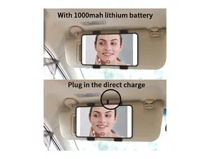 Custom Mirror Led Logo Box Mirror Colorled Car Makeup Mirror Custom Logo Hot Selling Vehicle Mounted Mirror Lighting-filling Makeup LED Car Vanity Makeup Mirror