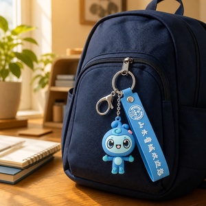 Cute <b>Cartoon</b> PVC Keychain Soft Silicone Key <b>Ring</b> Mascot Character Bag Charm Custom Logo Souvenir Keychain Wholesale Gift - Product Image 3