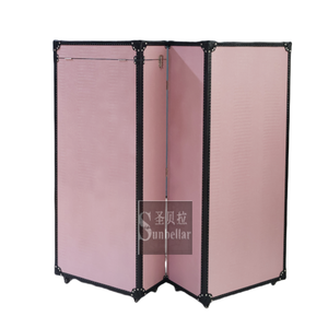 <span class=keywords><strong>Armario</strong></span> Plegable de Madera Maciza y Cuero Personalizado, de Lujo, Color Rosa, Portátil, para Exhibición, para Dormitorio de Hotel, Moderno - Product Image 5