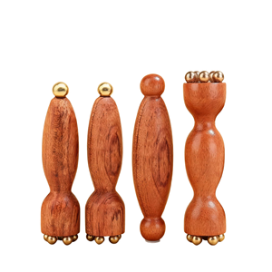 Masajeador Facial con Rodillo de Madera <span class=keywords><strong>para</strong></span> Ojos, 6 Dientes, Bolas de Latón y Cobre <span class=keywords><strong>para</strong></span> Aliviar la Hinchazón de los Ojos, Relajación Facial, Masaje Manual - Product Image 2