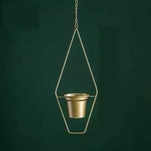 หรูหราตกแต่งผนังบ้านแขวนโลหะพืชดอกไม้ยืนทอง - Product Image 2