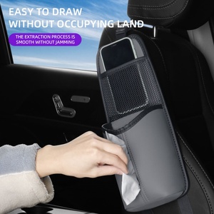 Bolsa de Almacenamiento Multifuncional para Auto, Bolsa de Cuero para el Lateral del Asiento del Coche, para Colgar Vasos - Product Image 2