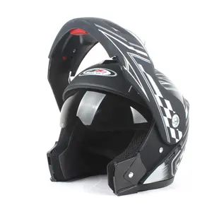 Helm sepeda motor Flip Up aman Bergaya Unik, Visor ganda