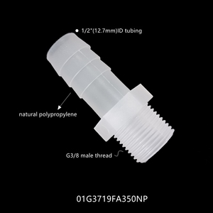 ข้อต่อเกลียวตัวผู้ PP แบบตรง สำหรับสายยาง ขนาด G1/8 G1/4 G3/8 G1/2 - Product Image 2