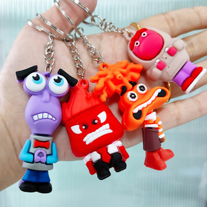 Lot de 9 porte-clés en PVC de dessin animé avec <span class=keywords><strong>des</strong></span> émotions tristes sur le thème de la <span class=keywords><strong>guerre</strong></span> mentale pour la rentrée scolaire - Product Image 4