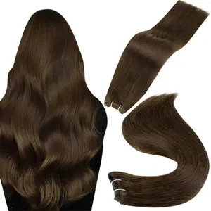 Precio de Venta al por mayor sin procesar Remy virginal del pelo humano brasileño de la trama del pelo doble dibujado extensiones de cabello de trama de máquina