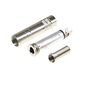 Connecteur femelle stéréo métallique 3 pôles 6,3 mm 6,35 mm, adaptateur <span class=keywords><strong>jack</strong></span> 6,3 <span class=keywords><strong>avec</strong></span> bornes <span class=keywords><strong>à</strong></span> <span class=keywords><strong>souder</strong></span>, microphone 1/4 pouce - Product Image 3