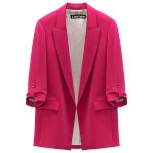 2021 OEM personnalisé surdimensionné mode rouge formelle dame à manches longues en gros décontracté grande taille <span class=keywords><strong>Robe</strong></span> Blazers Femme et manteau pour les femmes - Product Image 5