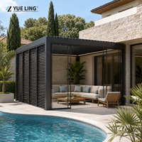 Pergola en aluminium à toit à lamelles imperméable, dimensions personnalisées pour les grossistes et les distributeurs, pergola pour terrasse sur le toit