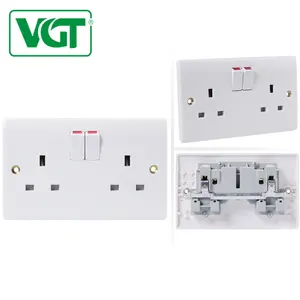 Factory Baklite British Standard Double 13A 220v Wall Switches Socket