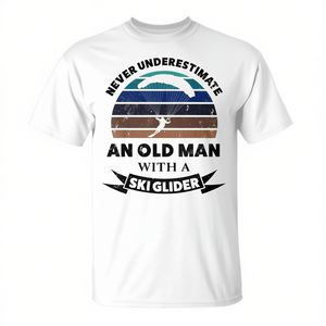 T-shirt Old Man With Ski Glider pour hommes, cadeau d'aventure en plein air - Product Image 2