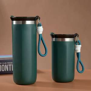 Gobelet isotherme à double paroi en acier inoxydable 304, pour le cyclisme en plein air, avec logo simple, tasse à café avec fonction de levage par anneau - Product Image 1