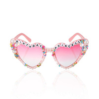Lunettes de soleil tendance pour l'été, lunettes de demoiselle d'honneur, Til Death Love Heart Pearl, pour femmes